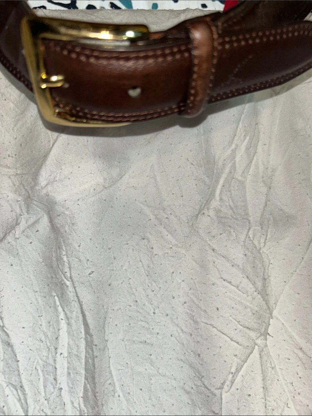Cole Haan Brown Leather Belt with Red Logo Tab size 40